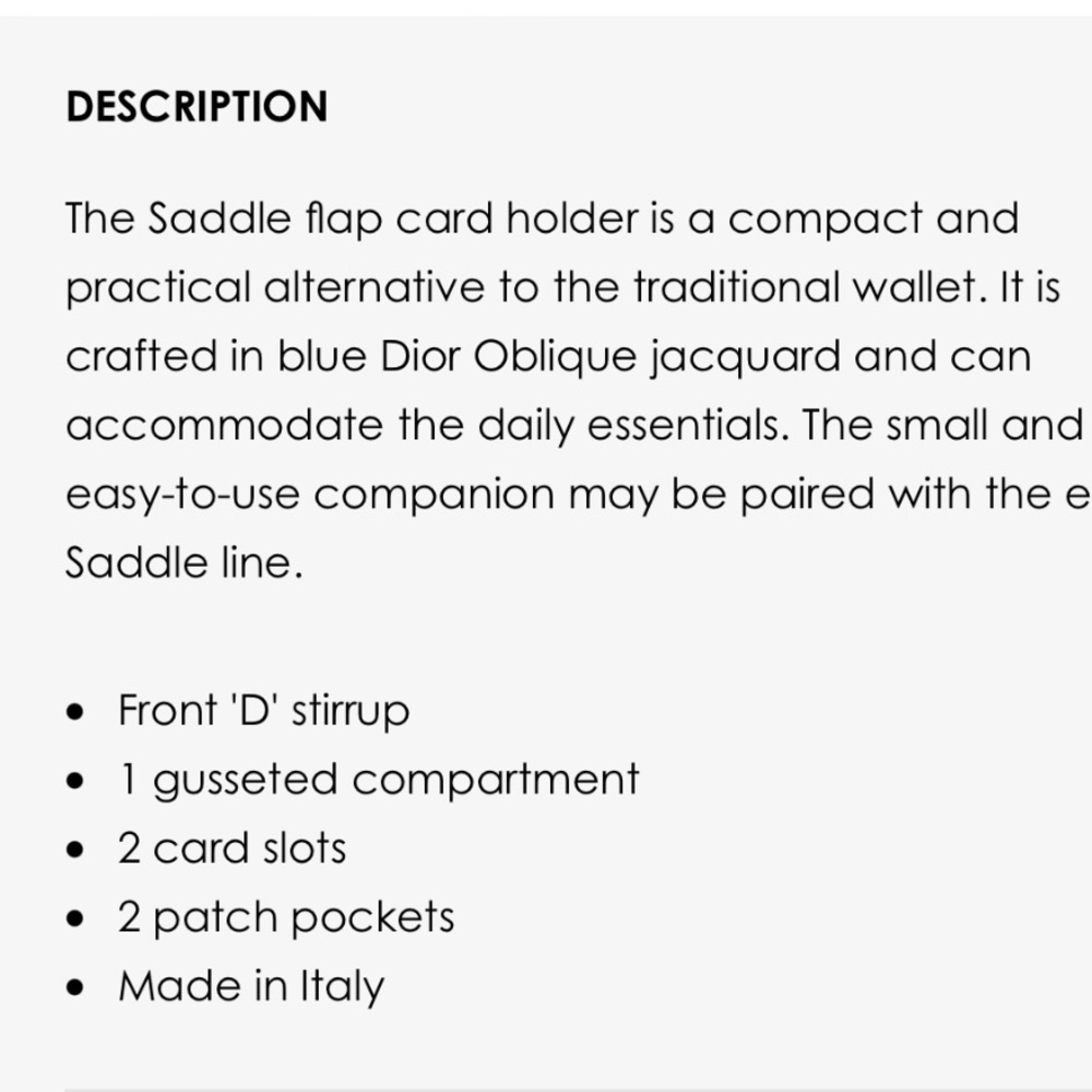 DIOR Oblique Saddle Flap Card Holder Blue - Picture 4 of 5
